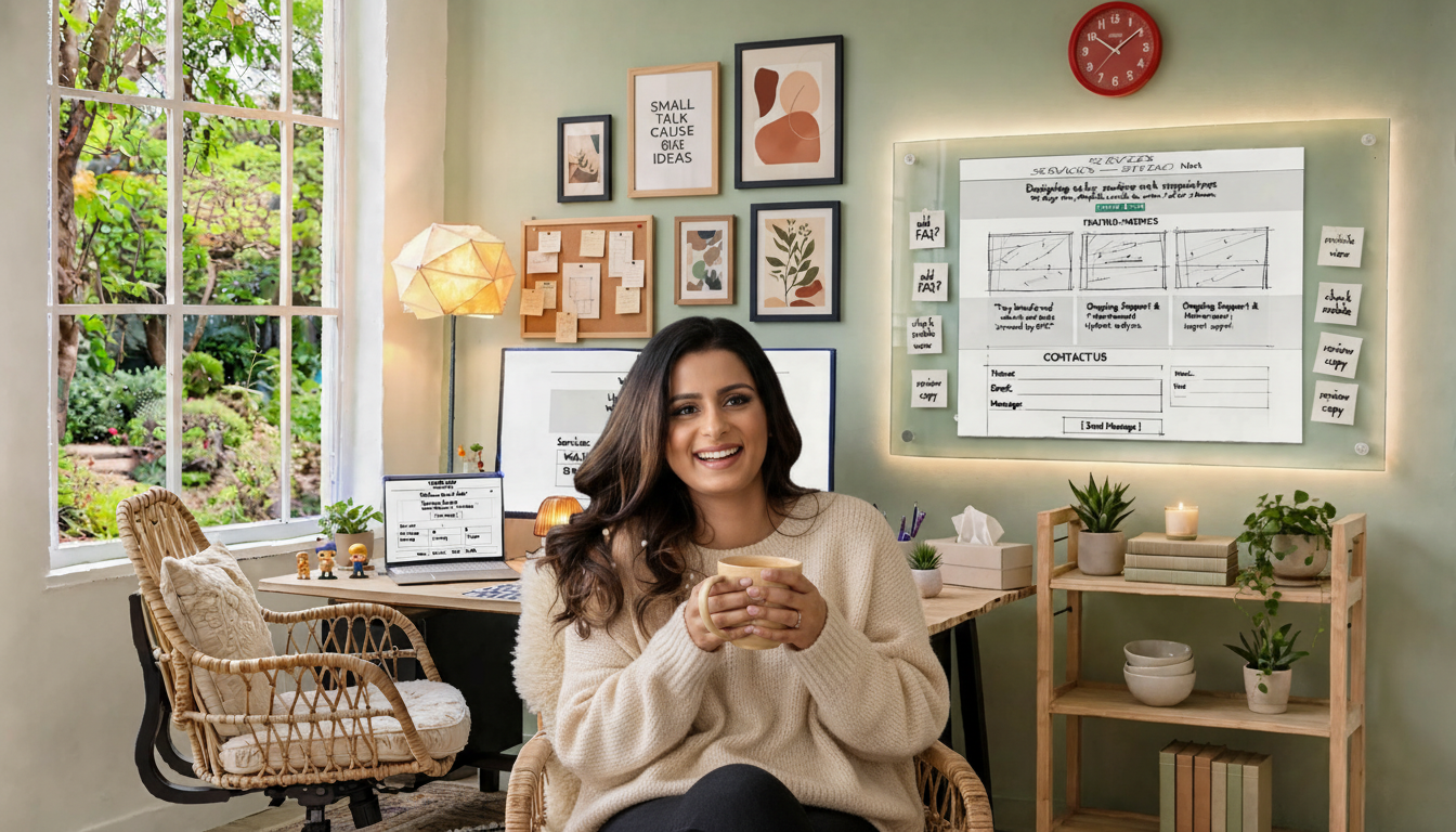 Shrutika at her workspace